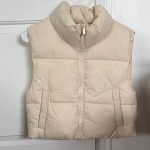 Women's Cream Puffer Vest